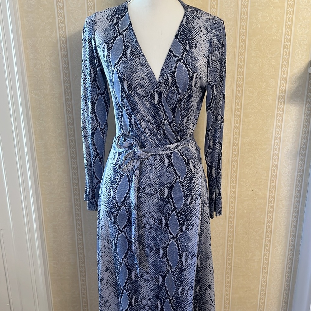Diane Von Furstenberg Phython Print Silk Wrap Dress
